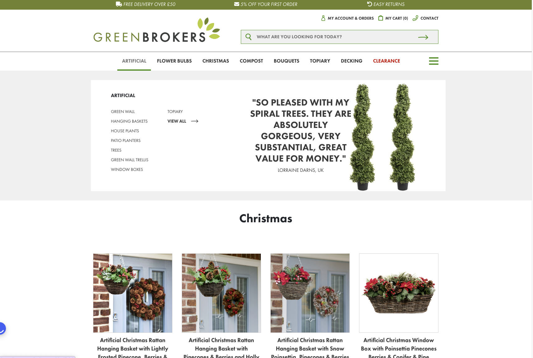 GreenBrokers e-commerce product page